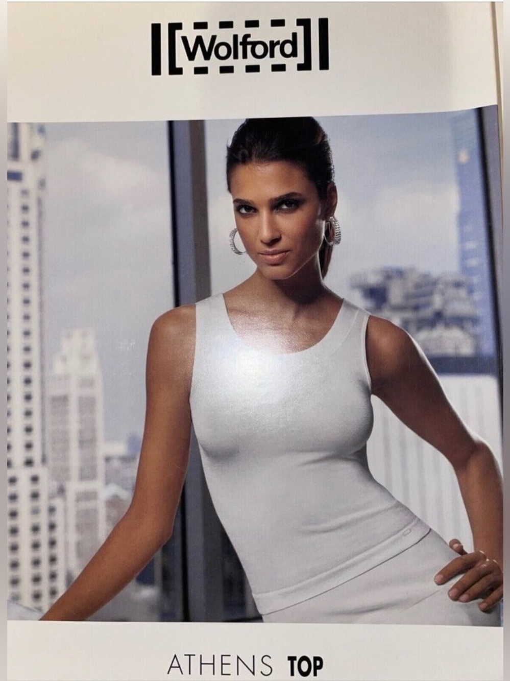 Wolford Athens tank styleTop. Seamless and sleeveless. Ivory. Medium. Intimates